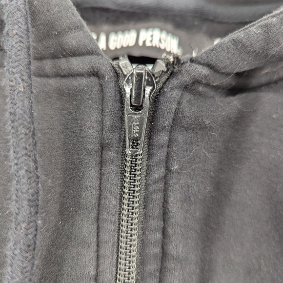 Be A Good Person Crop Full Zip Hoodie Black Size Large Casual Lounge Athletic - Picture 8 of 11